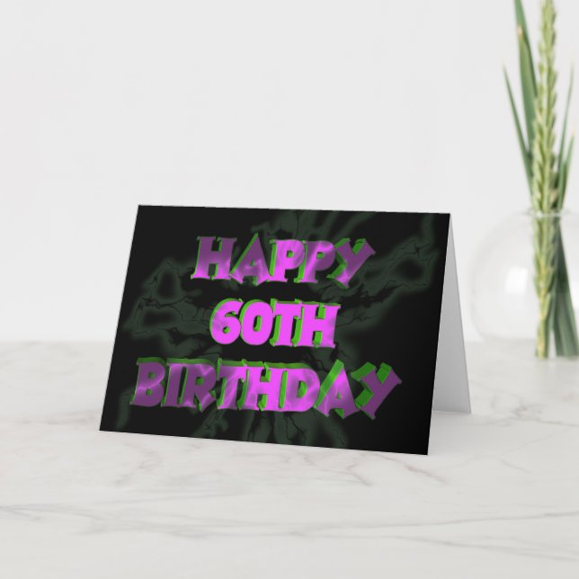 Carte Neon Happy 60e Anniversaire (Devant)