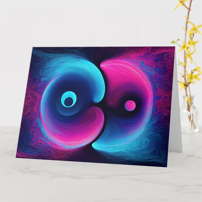 Carte Neon Harmony : Une interprétation moderne de Yin Y (Fleur jaune)