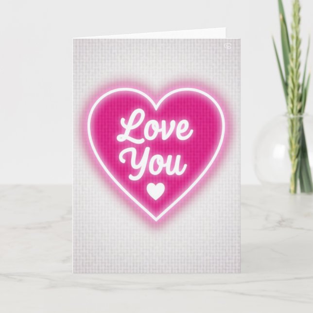 Carte Neon Love You (Devant)