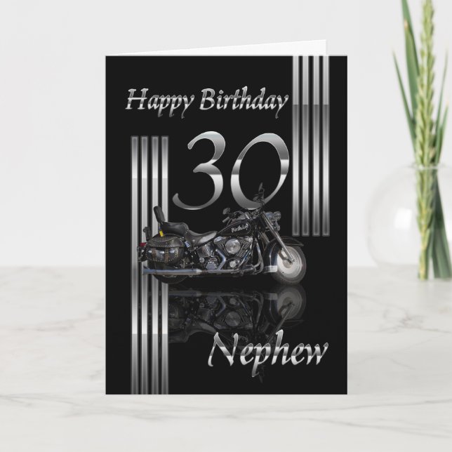 Carte Nephew - 30th Birthday Card Motorbike (Devant)