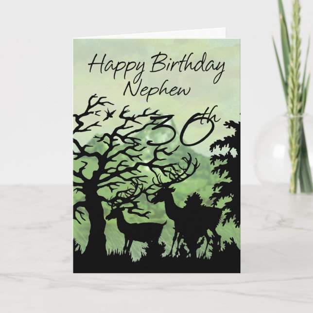 Carte Nephew - 30th Birthday Card Woodland (Devant)