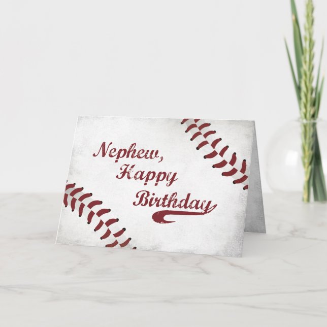 Carte Nephew Anniversaire Grand Grunge Baseball, Sport (Devant)