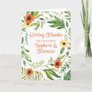 Carte Nephew et Fiancée Remercient Thanksgiving Wreath