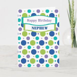 Carte Nephew Niece Blue Polka Dot Anniversaire Salutatio