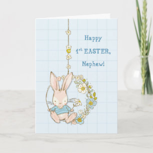 Carte Nephew Premier 1er lapin mignon de Pâques en souff