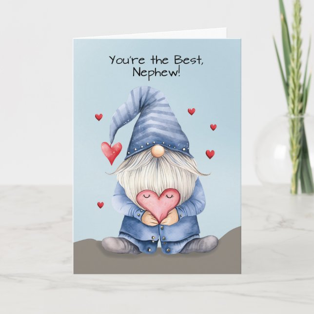 Carte Nephew Valentine Funny Gnome Portant Denim (Devant)