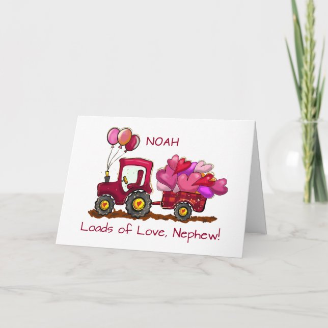 Carte Nephew Valentines Day Love and Hearts (Devant)