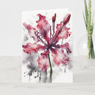Carte Nerine - Fleurs aquarelles
