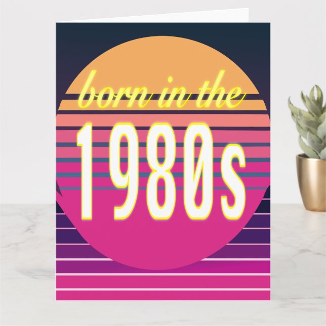 Carte Nés dans les années 80, Millennials, Gen X, Année  (Petite plante)