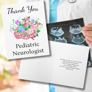 Carte Neurologue Pédiatrique Merci Cerveau Avec Des Fleu