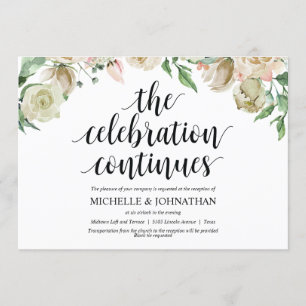 Carte Neutral Spring Wedding Réception Invitation