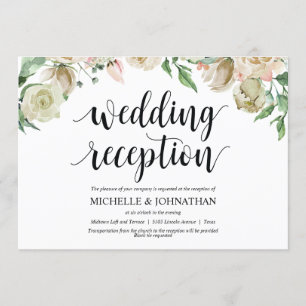 Carte Neutral Spring Wedding Réception Invitation