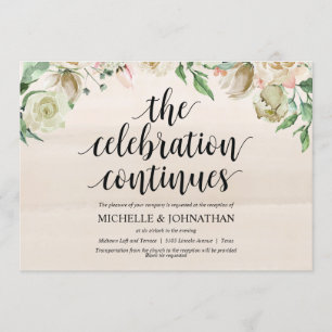 Carte Neutral Spring Wedding Réception Invitation