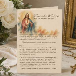 Carte Neuvaine de prière de reddition au Sacré-Cœur de J