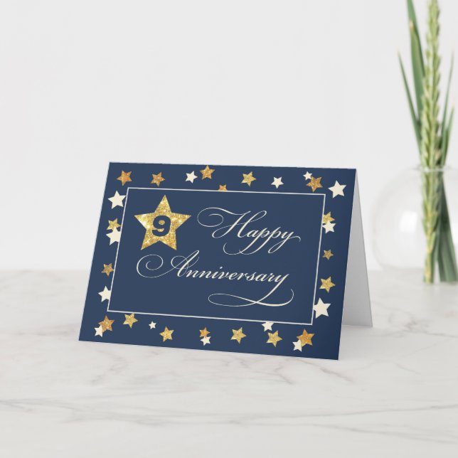 Carte Neuvième anniversaire de l'employé Marine Gold Eff (Devant)