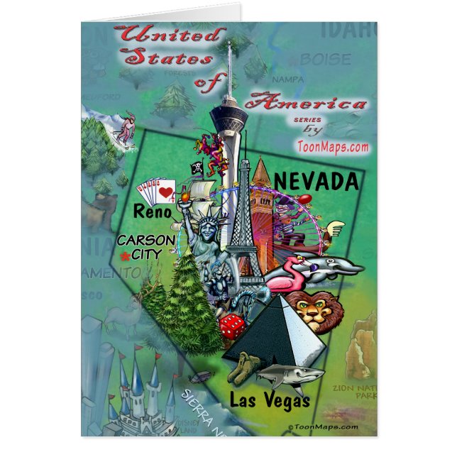 Carte Nevada USA (Devant)