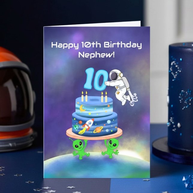 Carte Neveu Joyeux 10ème Anniversaire Astronaute (Créateur téléchargé)