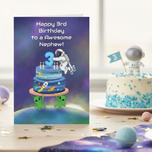 Carte Neveu Joyeux 3ème Anniversaire Astronaute avec Ali