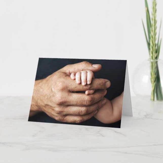 Carte New Baby and Daddy's Hands (Devant)