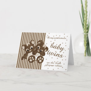 Carte New Baby Twins Congratulations - New Baby Card - M