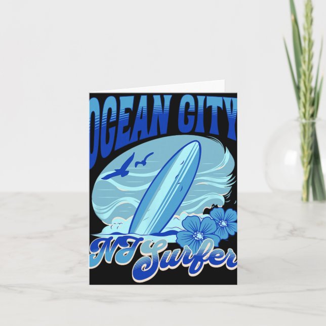 Carte New Jersey Surfer Ocean City Nj Surfing Beach Sand (Devant)