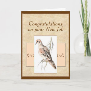Carte New Job Congratulation Mourning Dove Turtle Dove