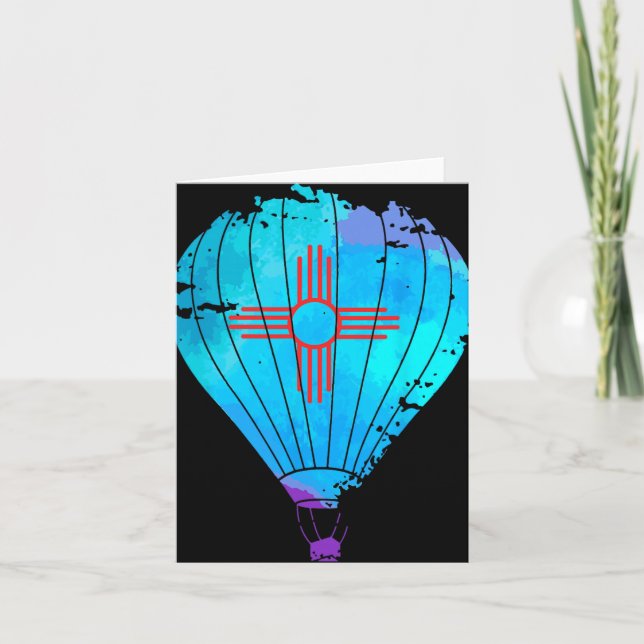 Carte New Mexico Festival Hot Air Balloon Zia Gift  (Devant)