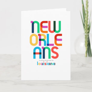 Carte New Orleans Louisiana Mid Century, Pop Art,