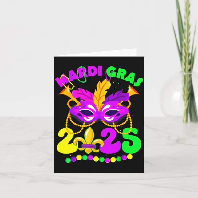 Carte New Orleans Mardi Gras 2025 Funny Fleur De Lis New (Devant)