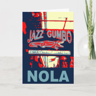 Carte New Orleans Nola Jazz Gumbo