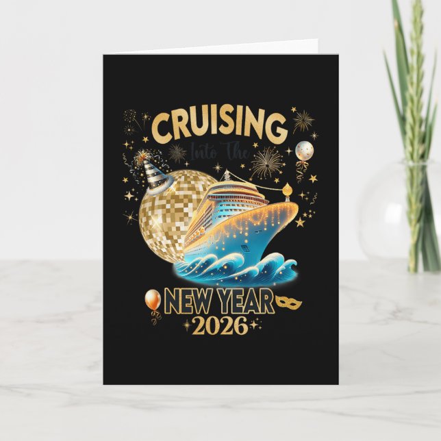 Carte New Year 2026 Yacht Cruise Ship Nye Party Matching (Devant)