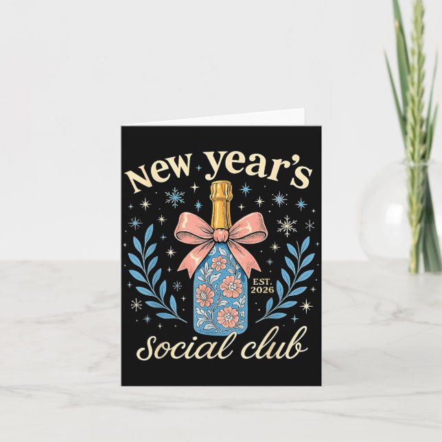 Carte New Year’s Social Club 2026 Celebration  (Devant)