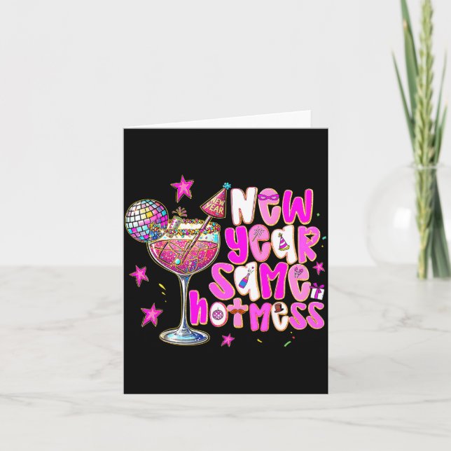 Carte New Year Same Hot Mess Martini Tail New Year Women (Devant)
