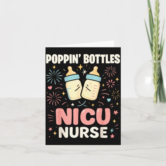 Carte New Years Shirt, Nurse Png Bottles For The New Yea (Devant)