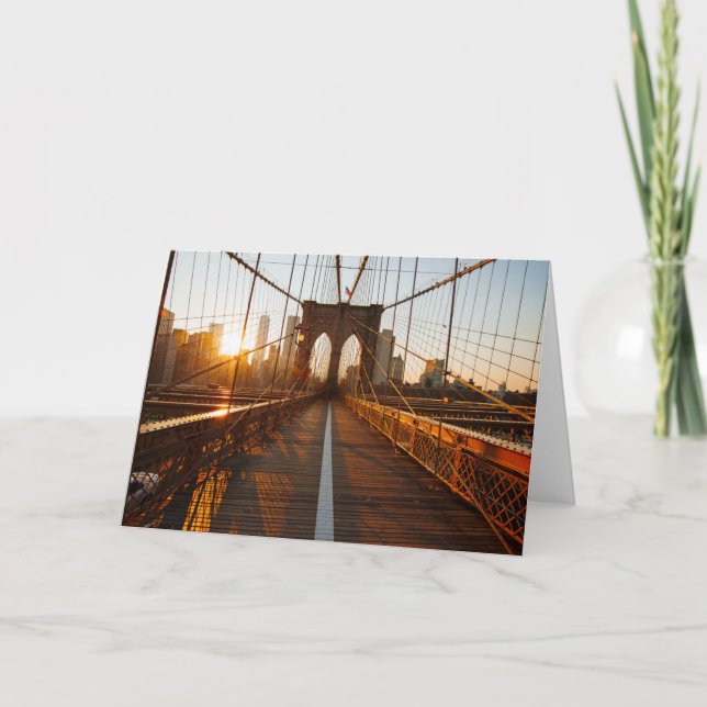 Carte New York City Brooklyn Bridge Sunrise (Devant)