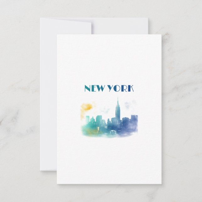 Carte New York City Skyline NYC Travel America Liberty (Devant)