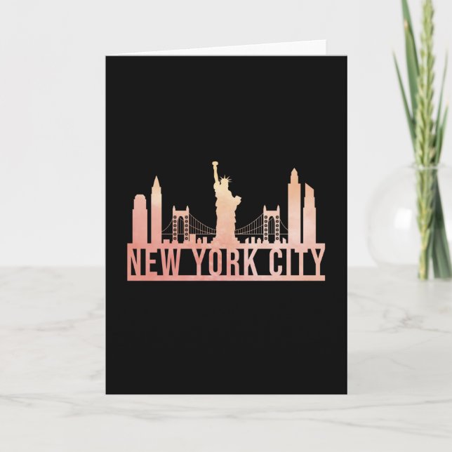 Carte New York City USA Cityscape Skyline Drôle cadeau (Devant)
