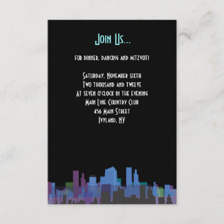 Carte New York Lady Liberty Bar Bat mitzvah Party