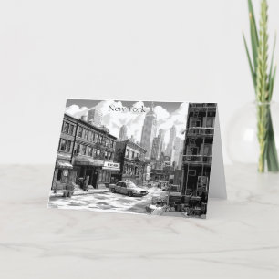 Carte New York Manhattan noir et blanc NYC