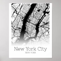 Carte New York - New York City NYC - Poster de car