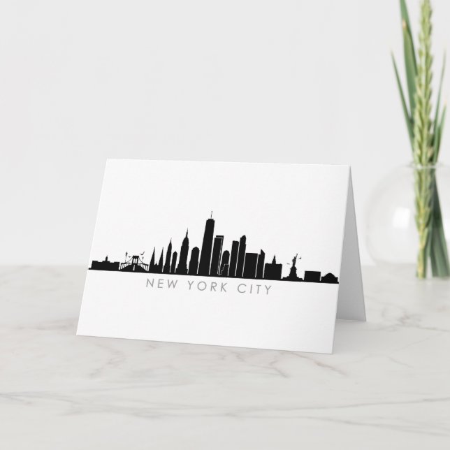Carte NEW YORK NYC Manhattan USA City Skyline Silhouette (Devant)