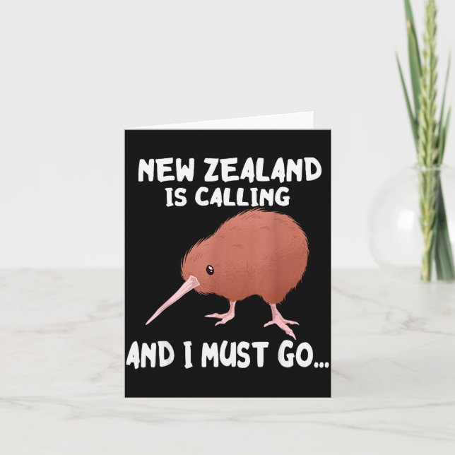Carte New Zealand Is Calling Kiwi Bird Wildlife Animal  (Devant)