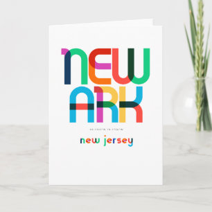 Carte Newark New Jersey Mid Century, Pop Art,