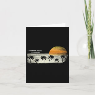 Carte Newport Beach vintage Ca Ocean Sunset Et Palm Tre