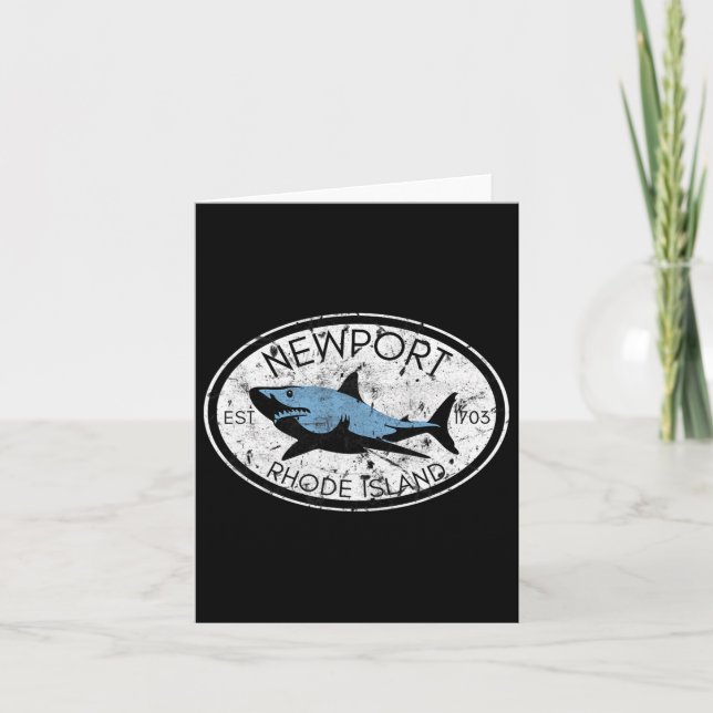 Carte Newport Rhode Island Pêche Requin Poisson Plage Vi (Devant)