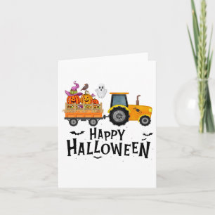 Carte Ngxr Tractor Farmer Happy Halloween Citrouille Fal