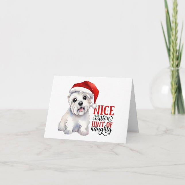 Carte Nice avec un soupçon de vilain - Christmas Westie (Devant)