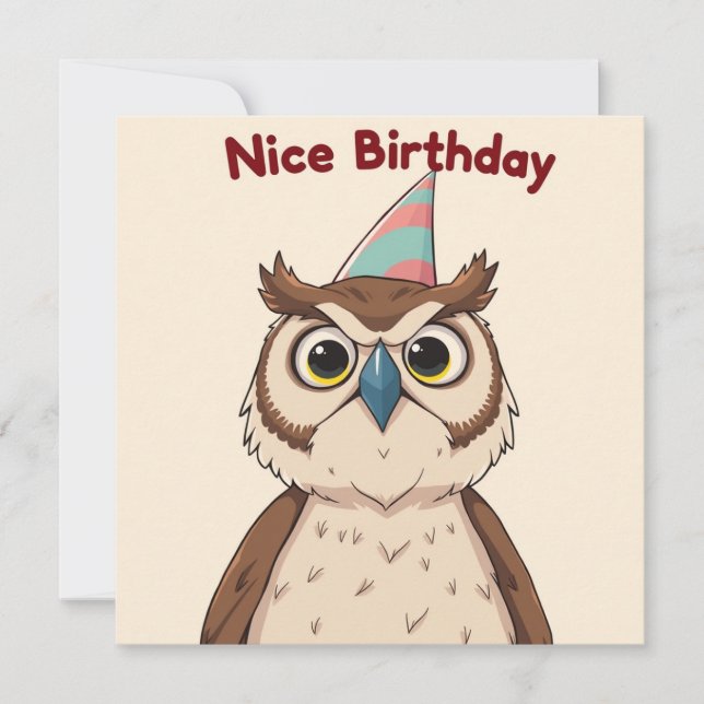 Carte Nice Birthday Card - Édition Owl (Devant)