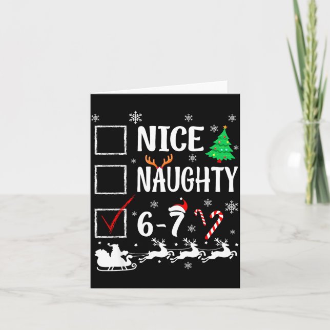 Carte Nice Naughty 67 Funny Christmas Brainrot Six Seven (Devant)