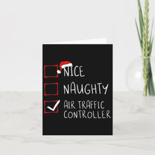 Carte Nice Naughty Air Traffic Controller Liste de Noël